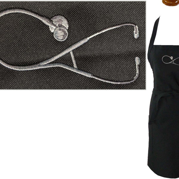 Stethoscope Monogram on Apron Personalized Doctor Nurse EMT Medical Professional Youth/Adult Size Custom Embroidered Hospital Candy Striper