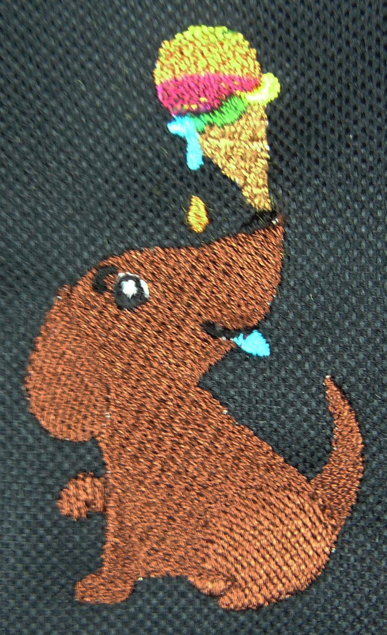Free Name Puppy /& Ice Cream Cone Monogram Bag Gemline Zippered Tote Funny Dog Custom Embroidered