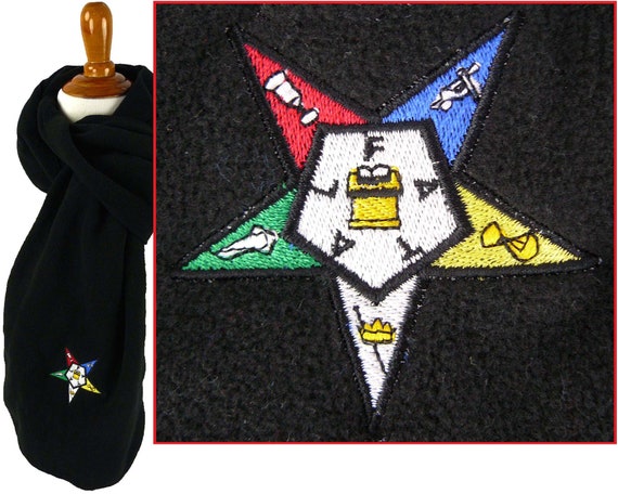 Eastern Star Fleece Scarf Freemasonry Custom Embroidered Free Mason + Free Name Custom Embroidered Il_570xn