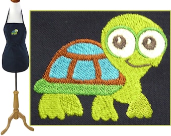 Turtle Embroidered on Apron Child 4 Sizes Custom Monogram Kitchen Chef Art Smock