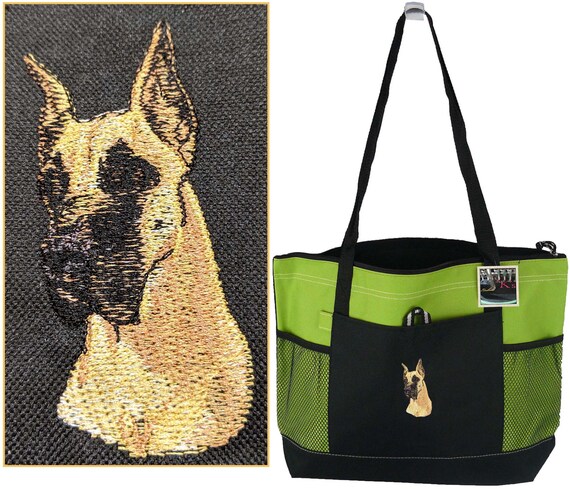 Great Dane Beautiful Doggy Daycare Travel Bag Custom Embroidered Gemline Select Tote Monogram + Free Pet Name Show Dog Il_570xn