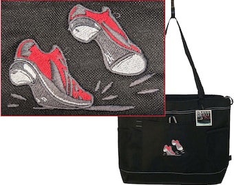 Tap Shoes Dancer Embroidery on Bag Zipper Tote Dance Teacher Gift Custom Monogram