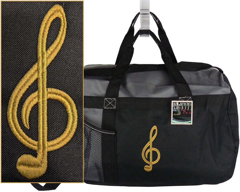 G Clef Gemline Sequel Custom Embroidered Sport Duffel Bag Monogram Free Name Band Musician Choir