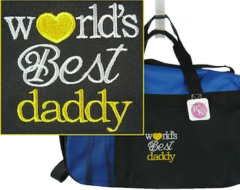 World's Best Daddy Gemline Sequel Sport Duffel Father's Day Bag Custom Embroidered + Free Name