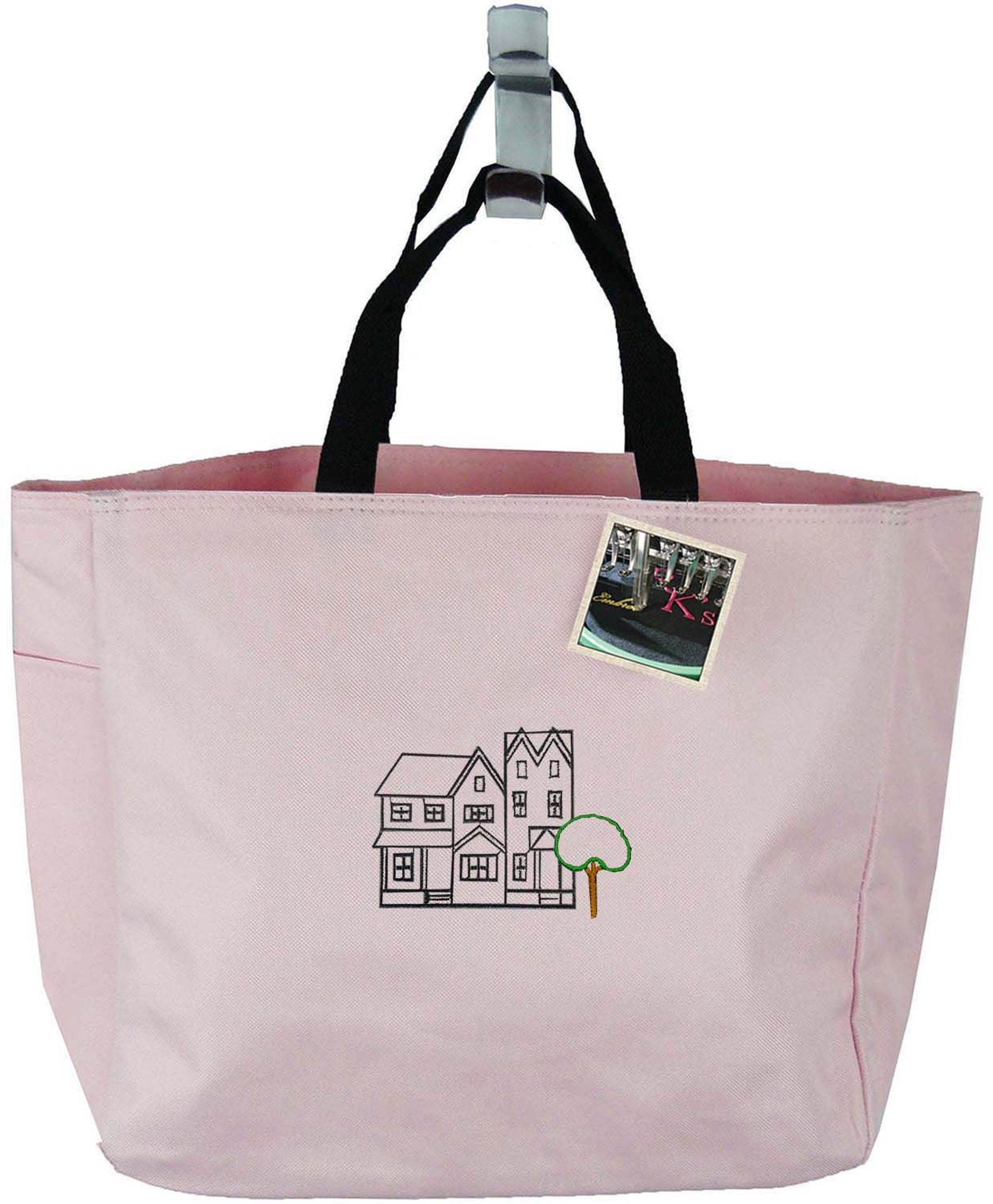 House Outline Monogram Essential Tote Bag Custom Embroidered | Etsy