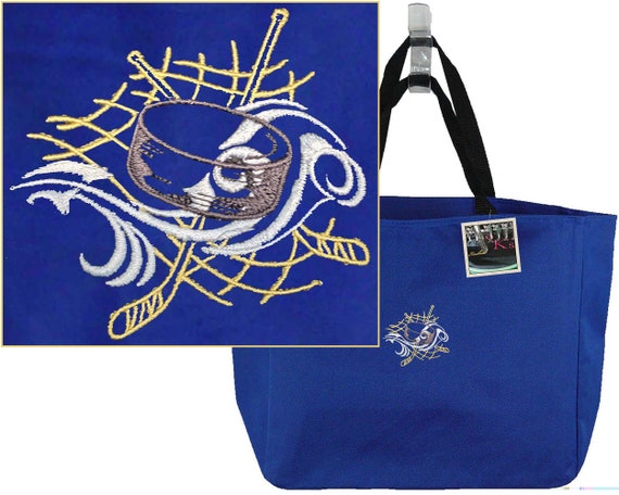 Hockey Sticks & Puck Essential Tote Bag Monogram Custom Embroidered + Free Team Name Coach Gift Il_570xn