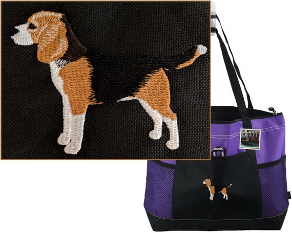 Beagle Gemline Zippered Tote Bag Custom Embroidered + Free Pet Name Monogram Show Dog Il_570xn