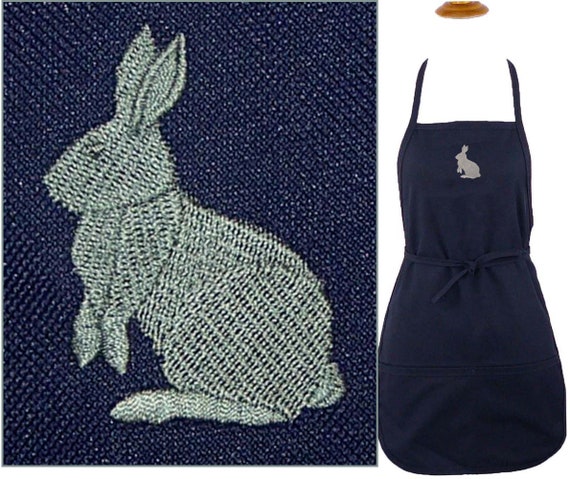 Bunny Apron Youth or Adult Size Easter Baking Rabbit Art Smock + Free Name Custom Embroidered Il_570xn