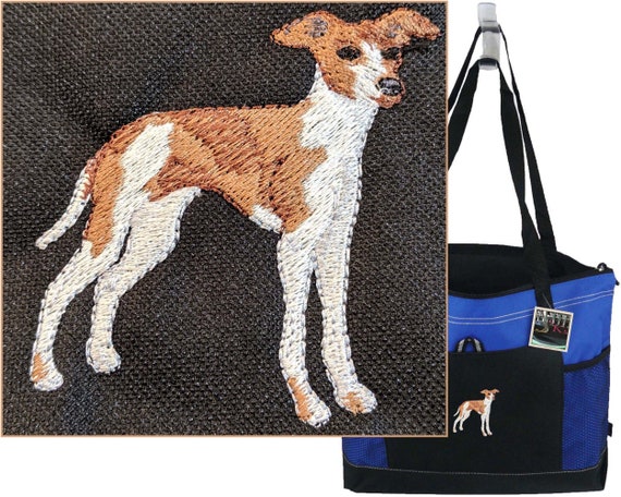 Italian Greyhound Embroidered Show Dog Gemline Select Zippered Tote Pet Travel Bag + Free Name Il_570xn
