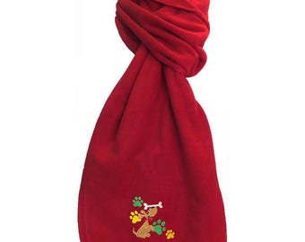 Puppy Dog Embroidery on Scarf Monogram Personalized Warm Custom Made Pet Breeder Animal Shelter