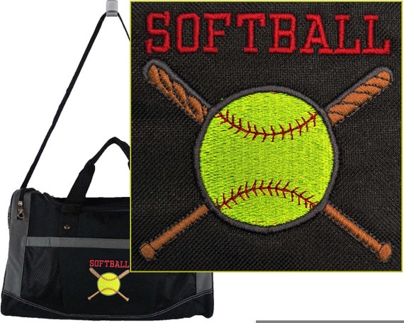 Softball & X'd Bats Custom Embroidered Gemline Flex Sport Duffel Bag Monogram + Free Team Name Coach Gift Il_570xn