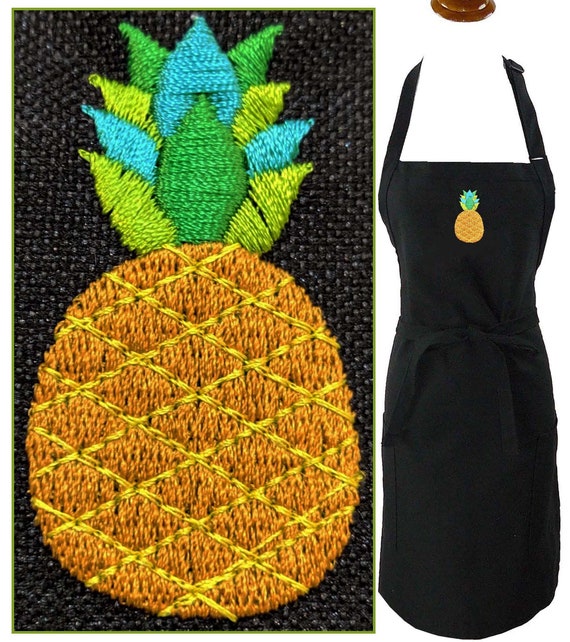 Tropical Pineapple Fun Apron Custom Embroidered Hawaiian Cookout Barbecue Monogram + Free Name Il_570xn