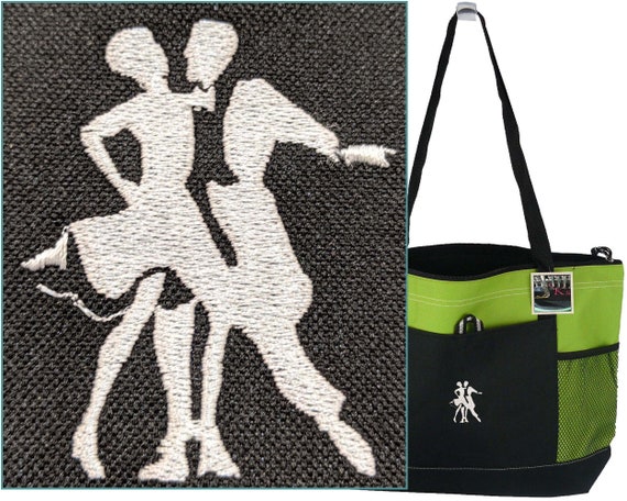 Dance Partners Gemline Select Zippered Tote Bag Custom Embroidered Ballroom Dancers + Free Name Monogram Il_570xn