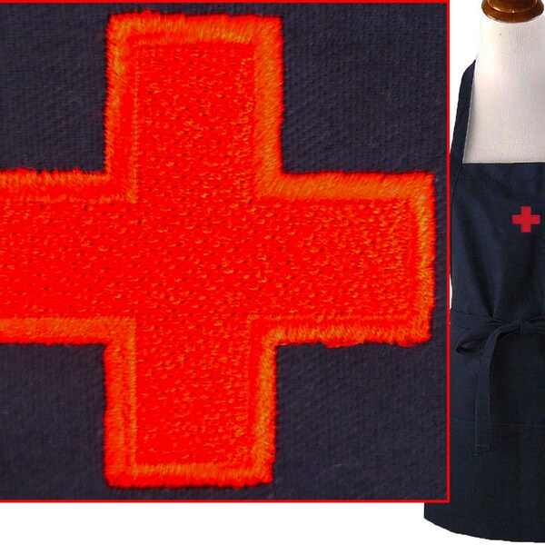 Medical Red Cross Monogram on Apron Personalized Youth or Adult Size Custom Embroidered Hospital Worker EMT Nurse Doctor Military Uniform