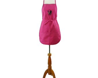 Black Cat Embroidery on Apron Personalized Monogram Kitten 4 Sizes Gift Custom Made