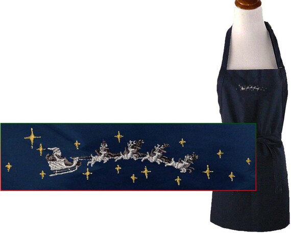 Christmas Eve Apron Youth Or Adult Size Custom Embroidered Holiday Baking + Free Name Il_570xn
