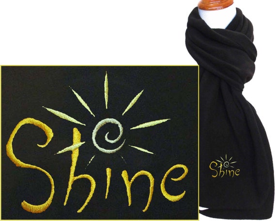 Shine Fleece Scarf Monogram Sun Free Name Custom Embroidered Il_570xn