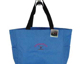 Gymnastics Balance Beam Embroidery on Bag Bag Personalized Monogram Tote Zipper or Without