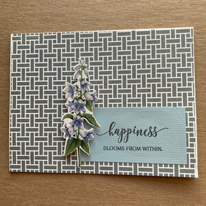 Happiness Blooms From Within Handmade Greeting Card, Encouraging Friendship Card