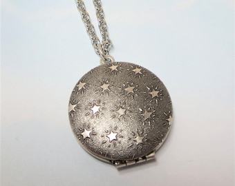 5pcs 21mm silver plated brass round photo locket with 4mm star setting size DIY pendant charm supplies 1112023