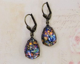 genuine black opal earrings