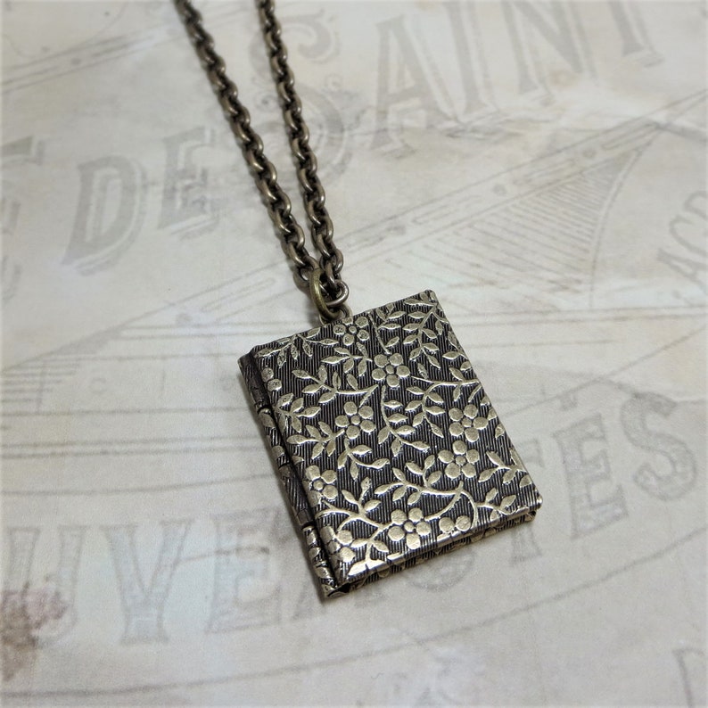 Book Locket Flower Locket Flower Book Locket Nature Garden Etsy