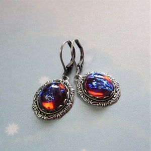 Dragon's Breath Earrings Mexican Opal Earrings Glass Mexican Opal Earrings Gothic Jewelry image 2