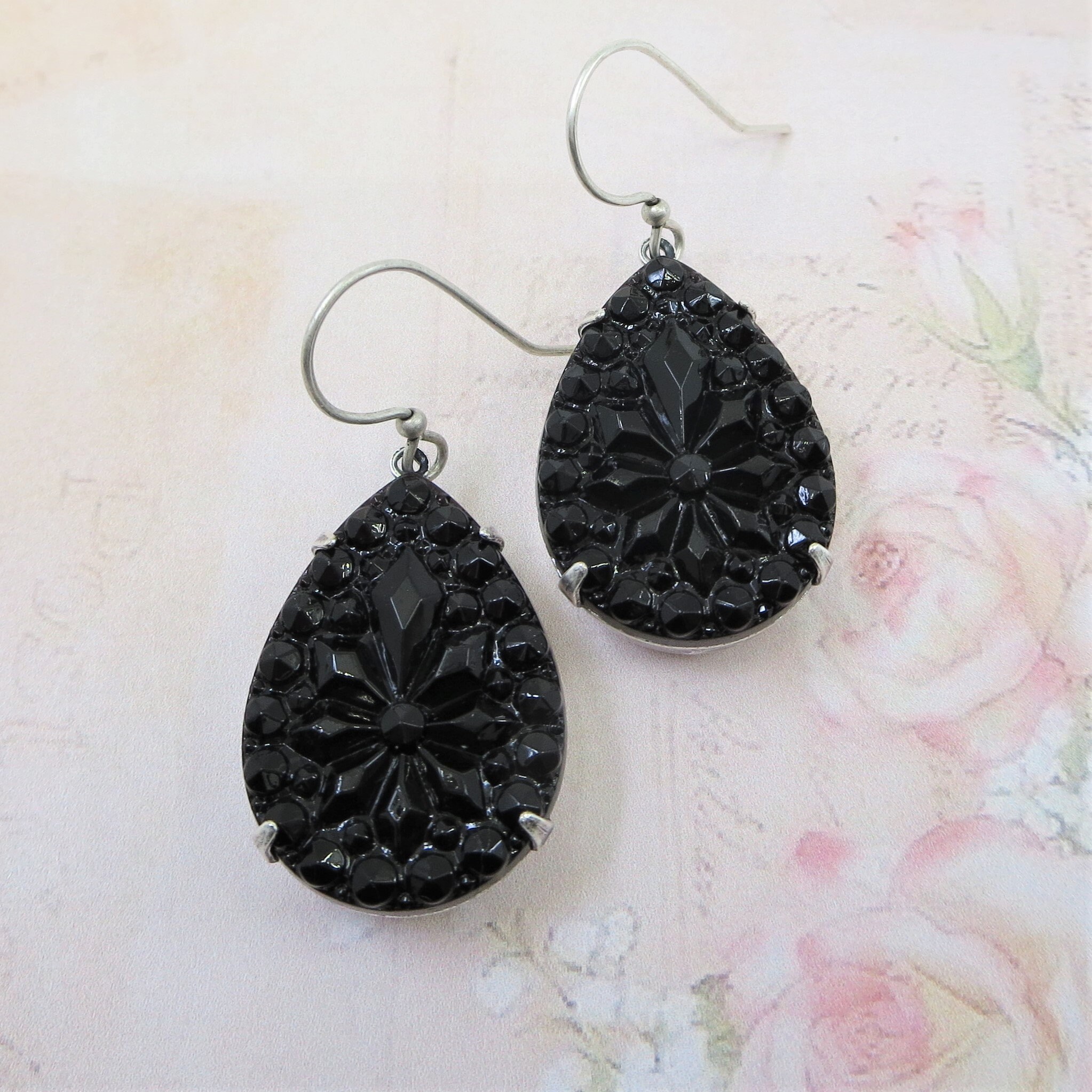 Black 2024 jet earrings