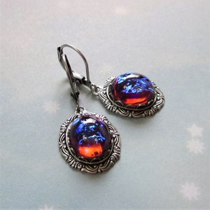 Dragon's Breath Earrings Mexican Opal Earrings Glass Mexican Opal Earrings Gothic Jewelry image 4