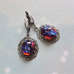 Dragon's Breath Earrings Mexican Opal Earrings Glass Mexican Opal Earrings Gothic Jewelry image 1