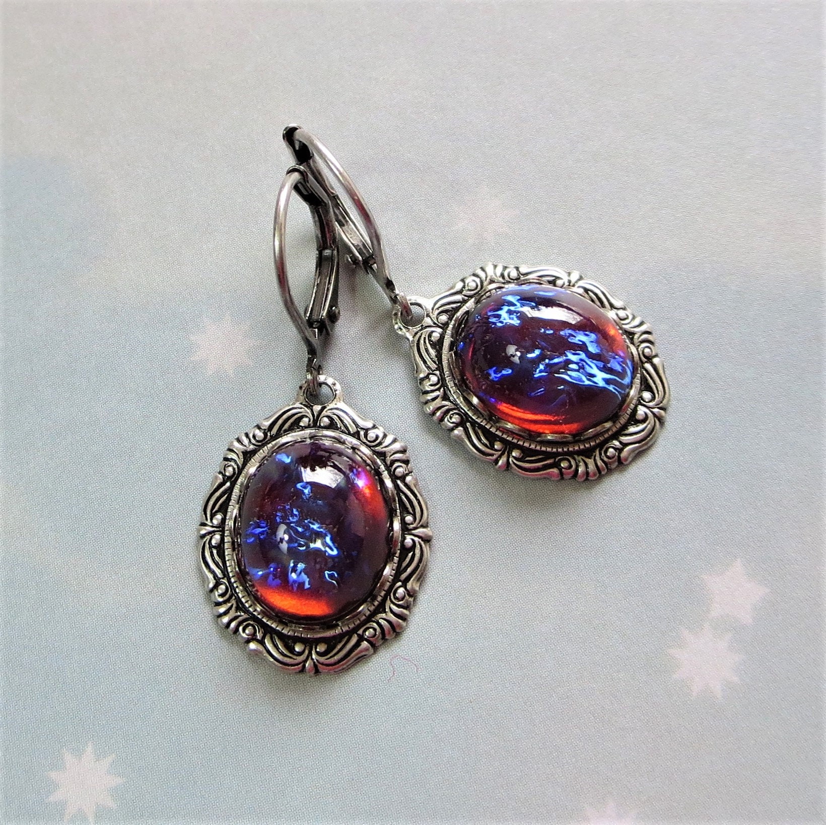 mexican fire opal earrings