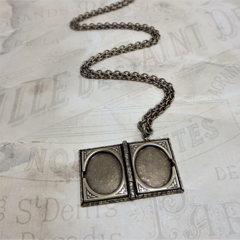 Book Locket Flower Locket Flower Book Locket Nature Garden Etsy