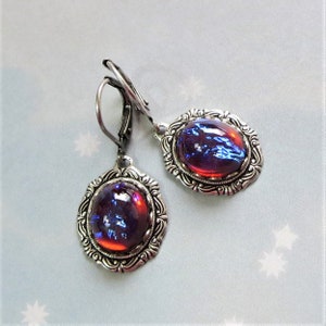 Dragon's Breath Earrings Mexican Opal Earrings Glass Mexican Opal Earrings Gothic Jewelry image 5