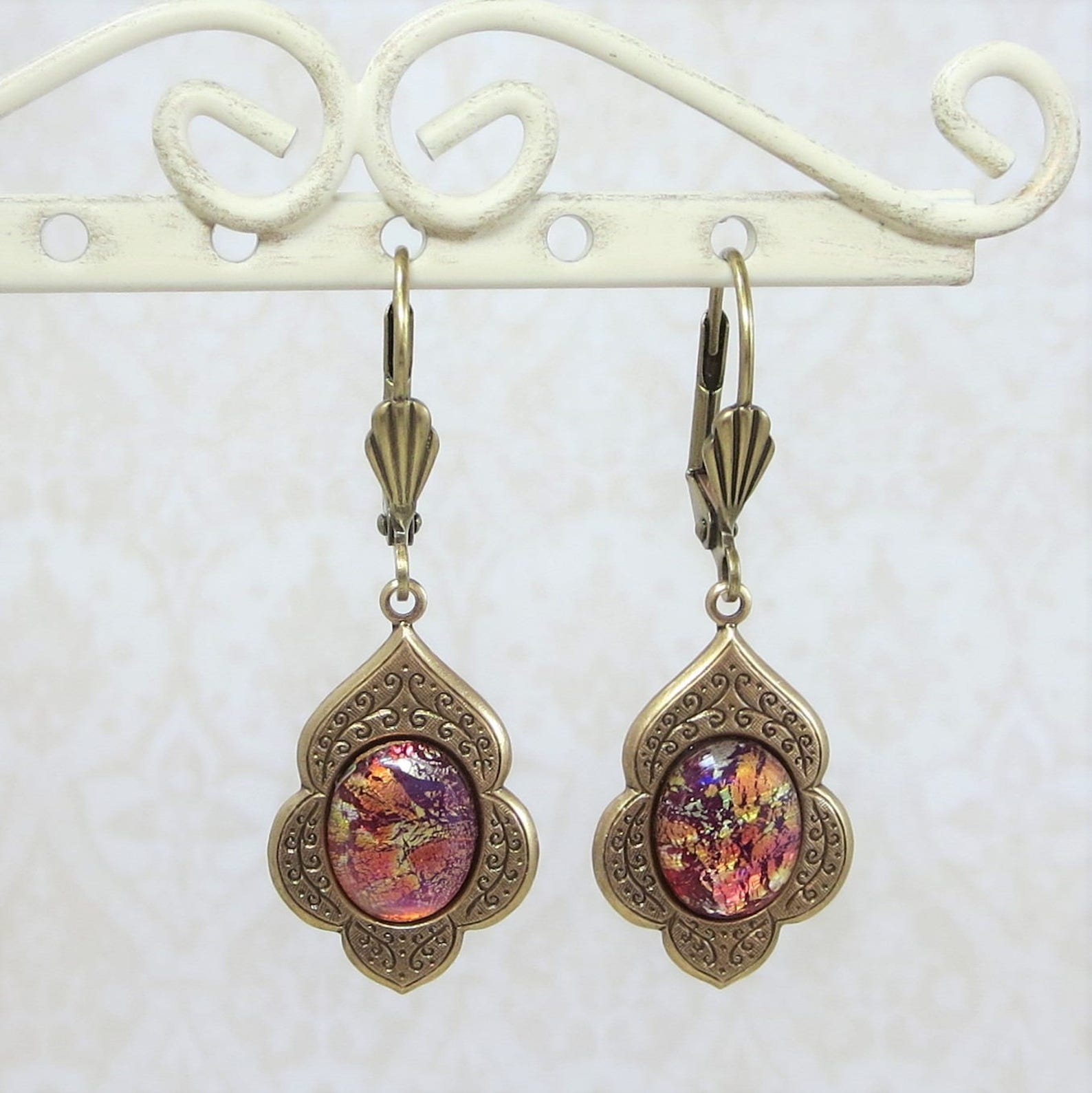 Red opal earrings Clearance