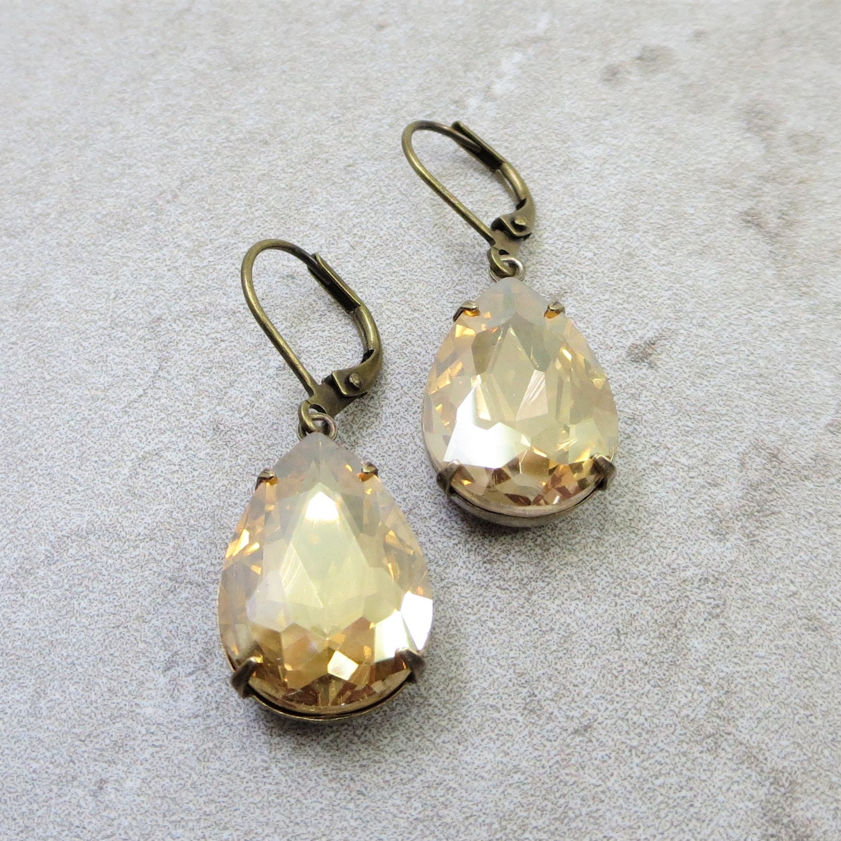 De Cavalier Champagne crystal earrings 58 main image 0