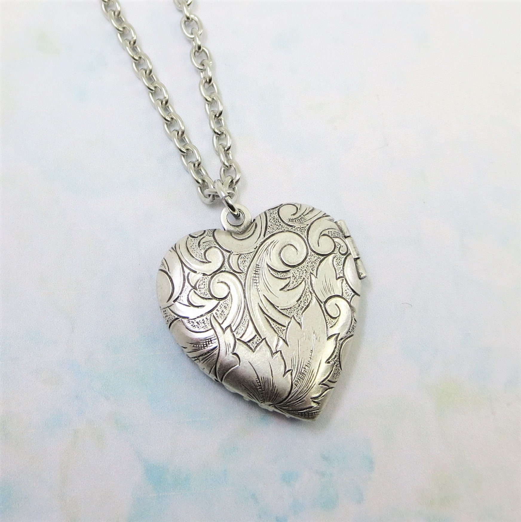 Heart Locket Silver Heart Locket Filigree Heart Locket Etsy