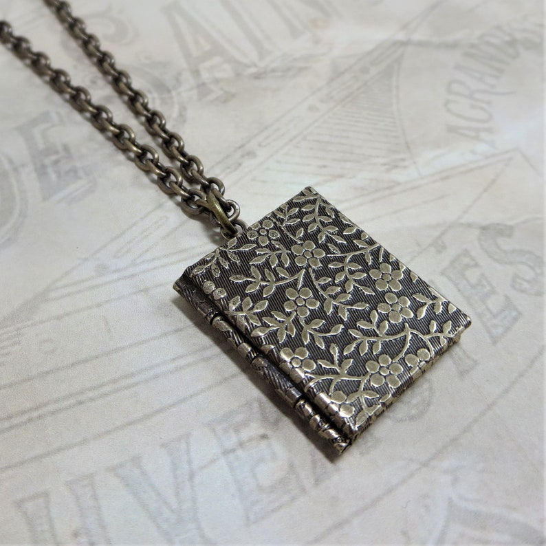 Book Locket Flower Locket Flower Book Locket Nature Garden Etsy