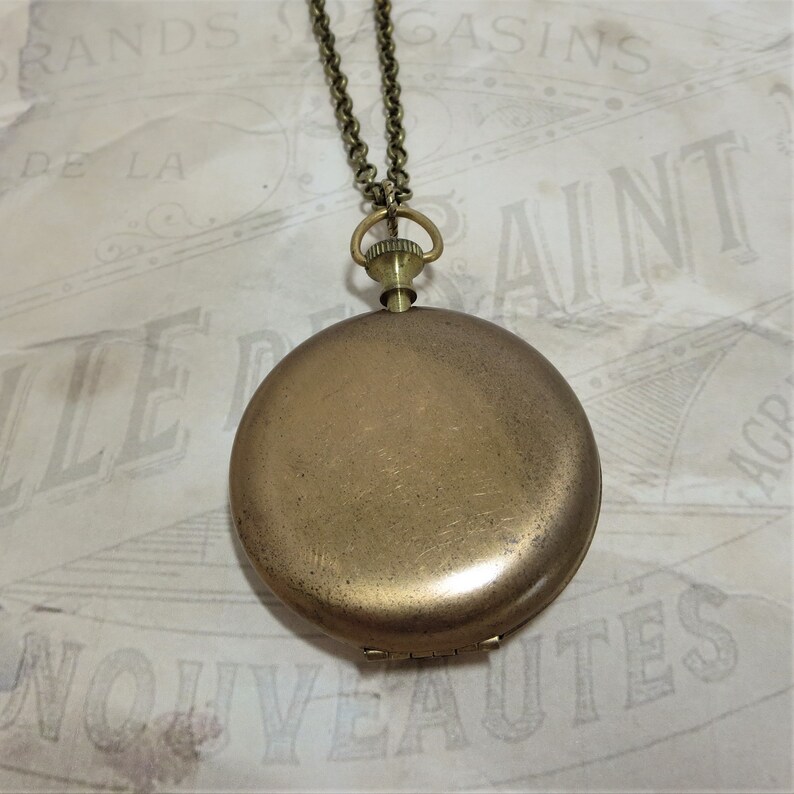 Pocket Watch Locket Vintage Locket Large Round Locket Etsy