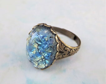 Glass Opal Ring - Etsy