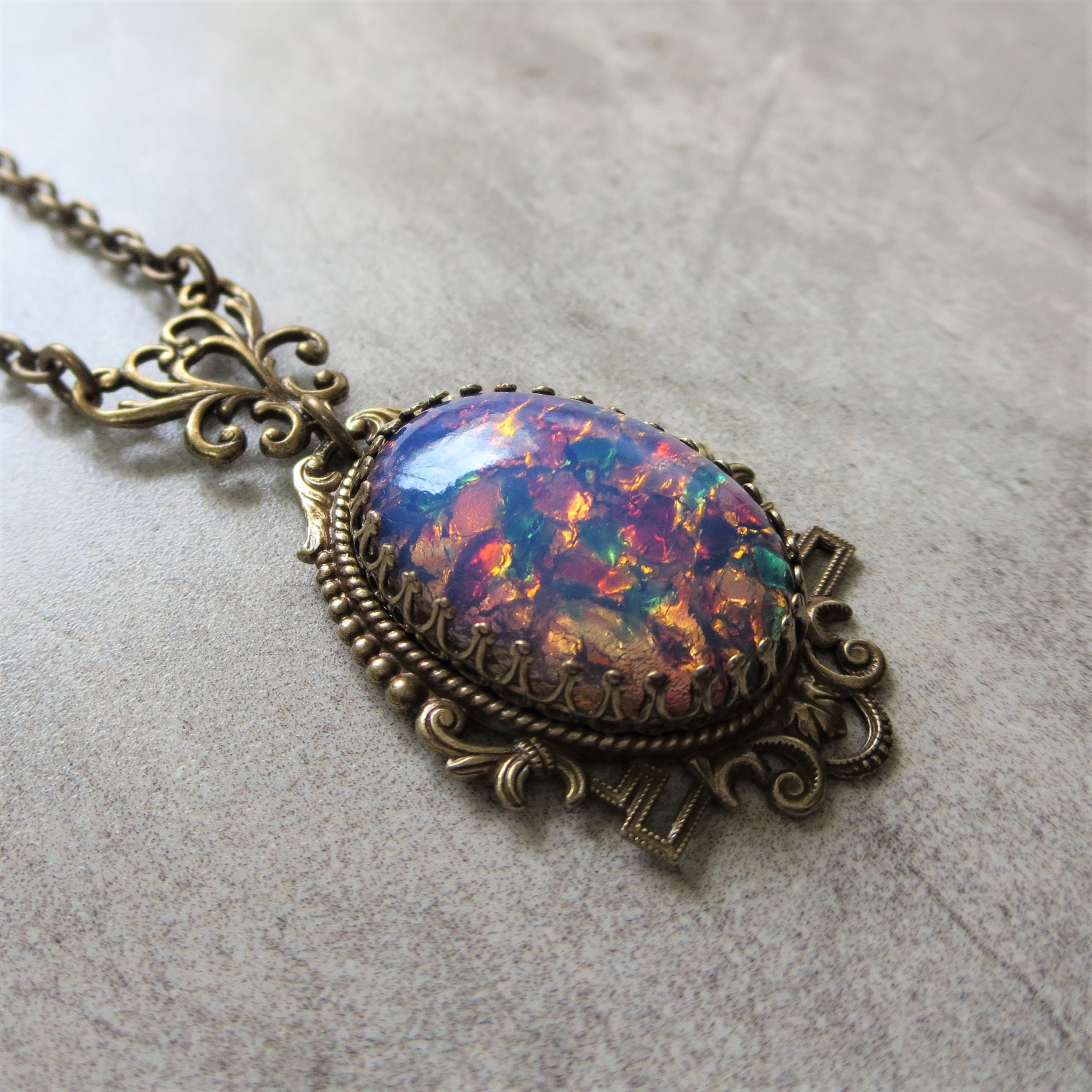 1940s Vintage Opal Lavalier Necklace For Sale at 1stDibs | vintage opal  necklace, 1940s necklaces, antique floating opal necklace
