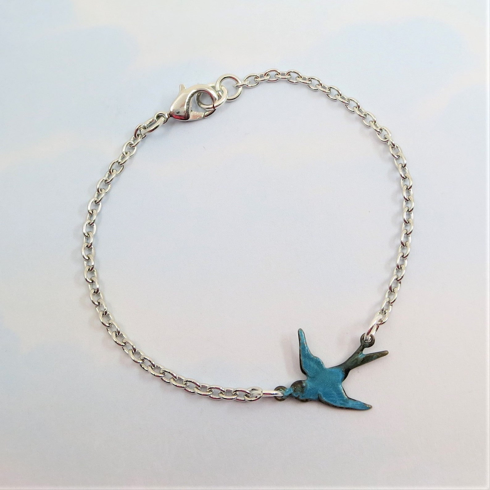 Blue Bird Bracelet Bluebird Bracelet Flying Sparrow Bird in Etsy