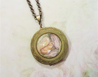 Squirrel Locket Squirrel Nutkin Beatrix Potter Necklace Vintage Locket