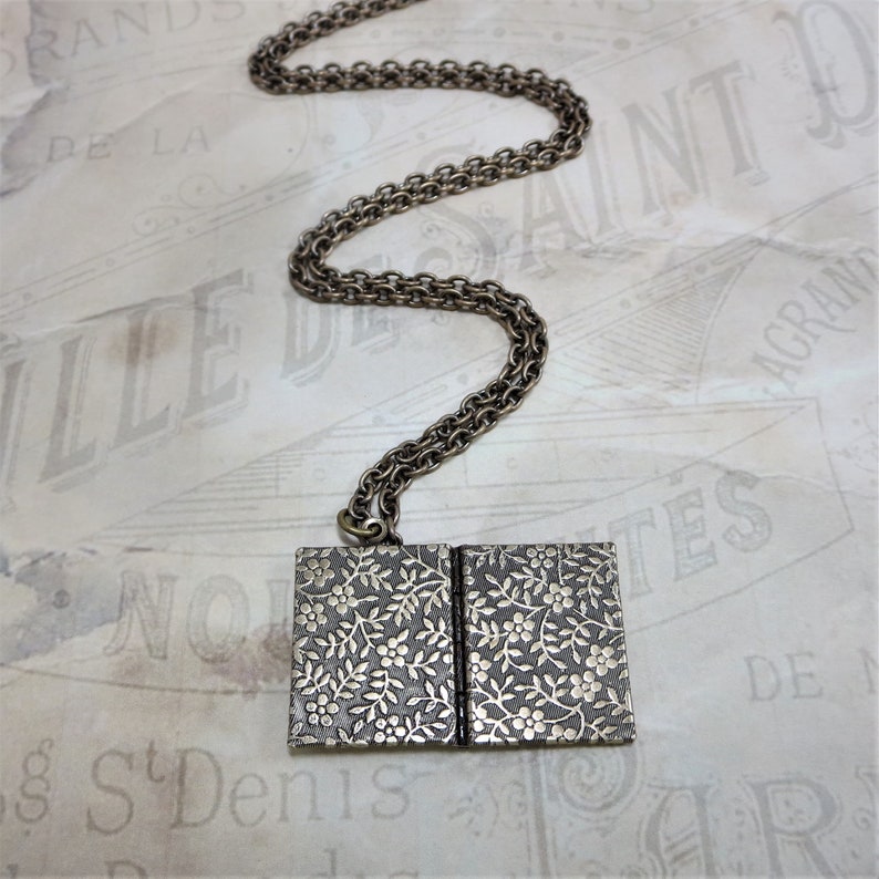 Book Locket Flower Locket Flower Book Locket Nature Garden Etsy