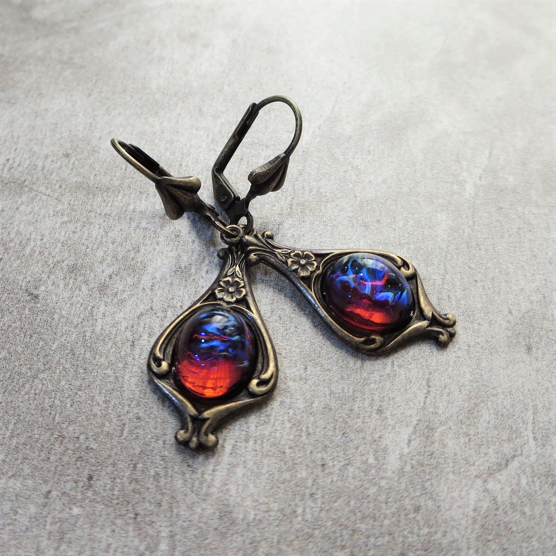Mexican fire opal earrings deals