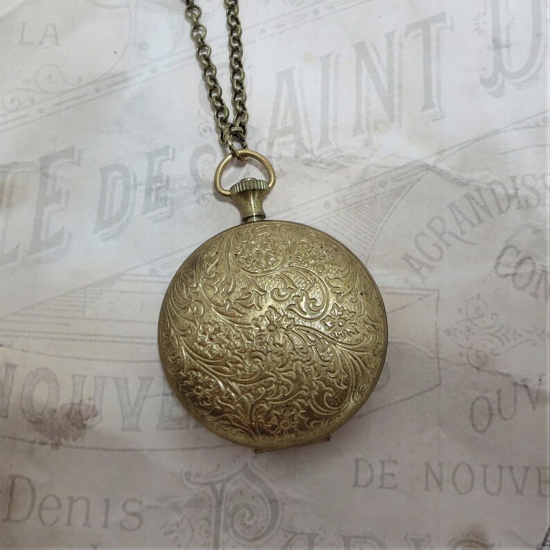 Pocket Watch Locket Vintage Locket Large Round Locket Etsy