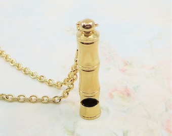 Whistle Necklace Gold Whistle Working Whistle Retro Unisex Fun Unique Boho Jewelry Gift