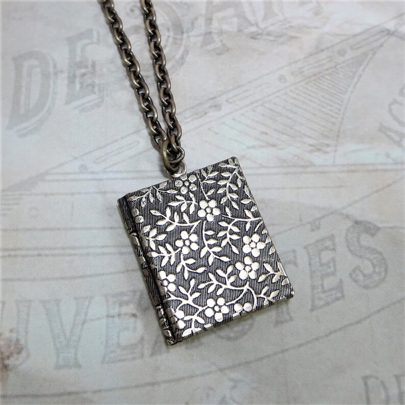 Book Locket Flower Locket Flower Book Locket Nature Garden Etsy