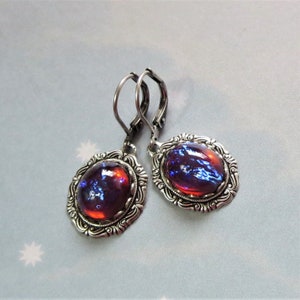 Dragon's Breath Earrings Mexican Opal Earrings Glass Mexican Opal Earrings Gothic Jewelry image 6