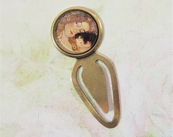 Mother and Child Bookmark Gustav Klimt Book Mark Art Glass Cameo  Literary Gift
