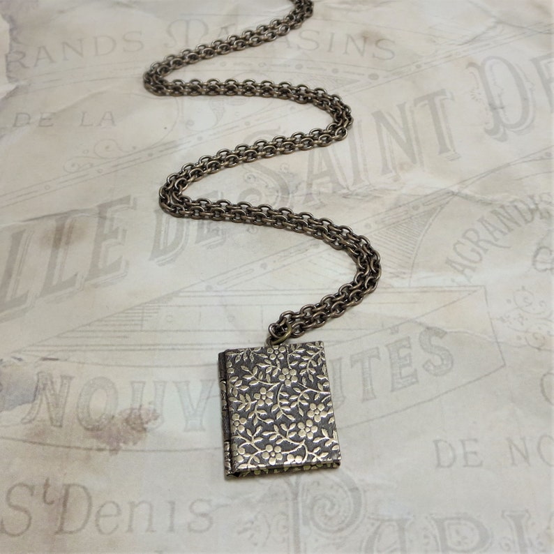 Book Locket Flower Locket Flower Book Locket Nature Garden Etsy